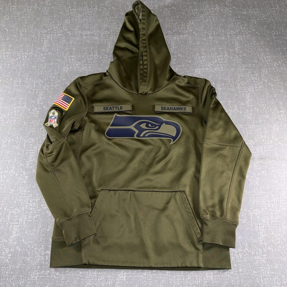 Nike Seattle Seahawks Hoodie Boys Large Green NFL Football Salute to Service